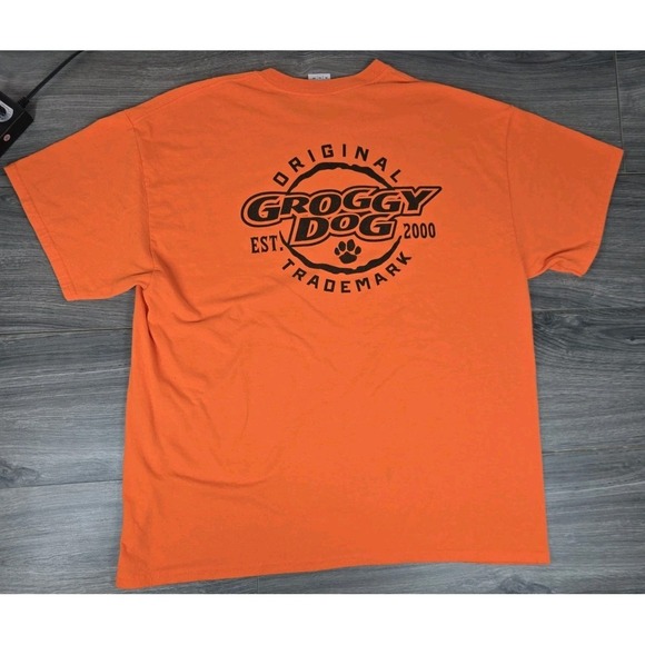 Groggy Dog T Shirt Mens XL Orange Gildan Ultra Cotton - Picture 3 of 10